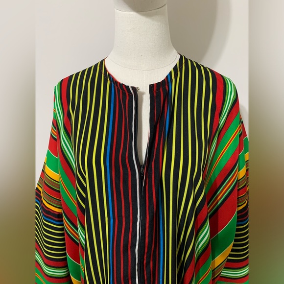 Colorful Striped Dress / Arab / African Style Traditional Abaya - Picture 7 of 17